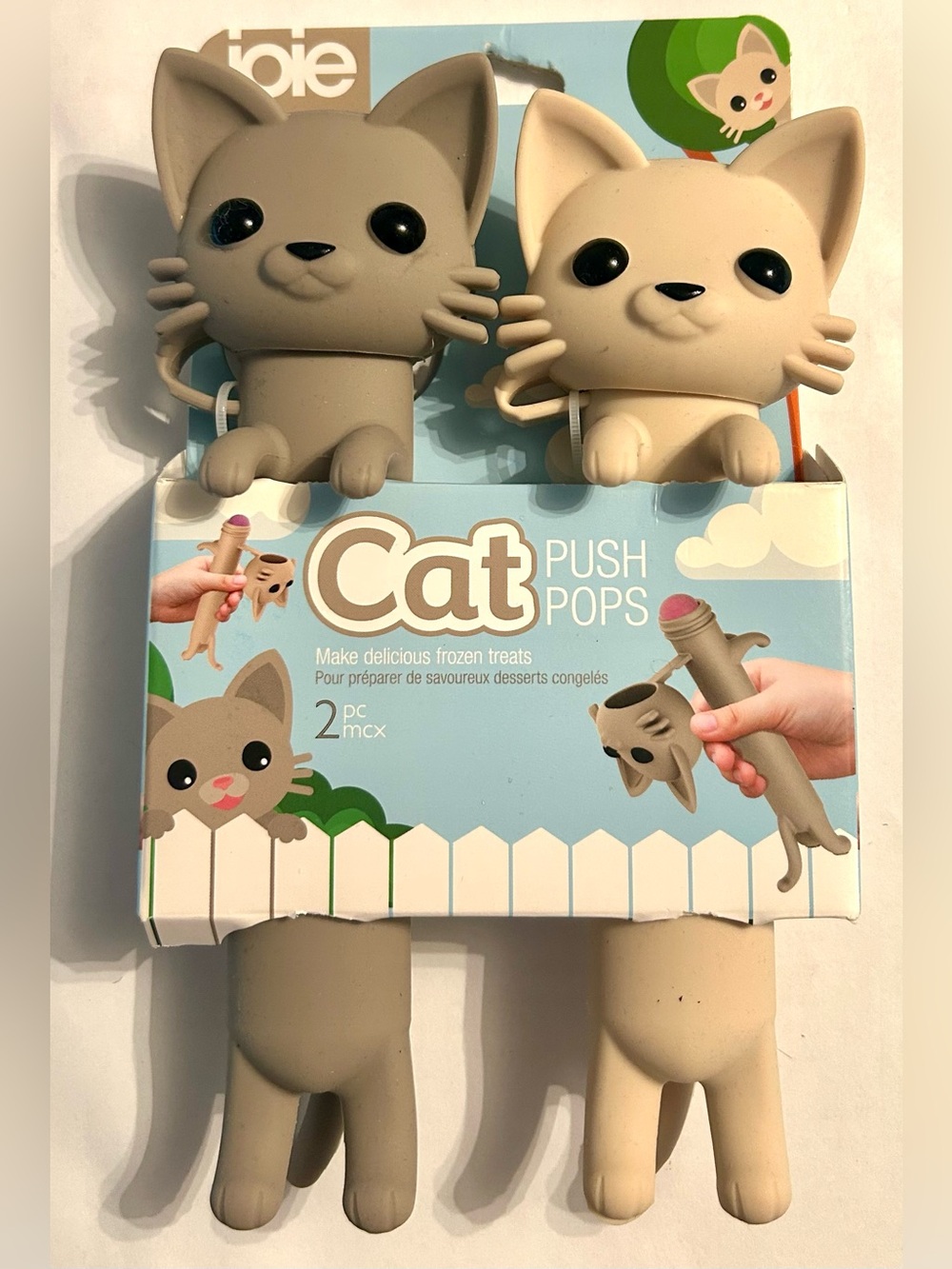 Joie Cat Push Pops Frozen Treat Molds - Gray & Cream (2-Pack)